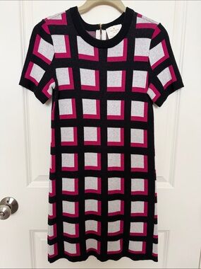 kate spade New York Grid Knit Sweater Dress